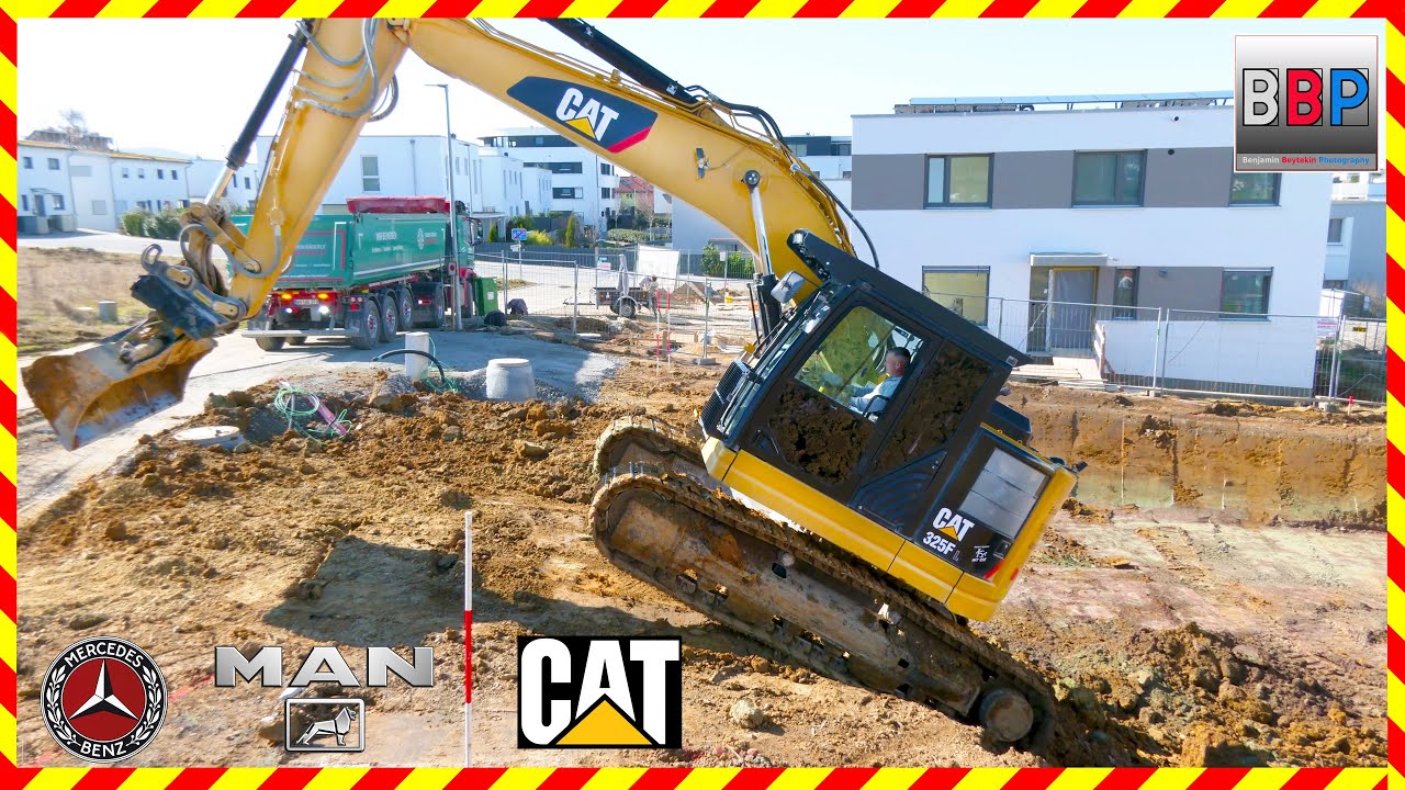 CAT 325F & MAN, Mercedes Sattelkipper, Winnenden, 2025. #caterpillarexcavator