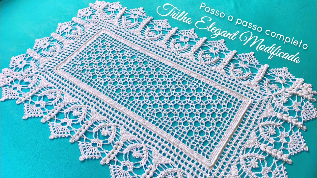 TRILHO DE MESA ELEGANT MODIFICADO/Caminho de mesa em crochê#passoapasso por#mirianartesemcroche