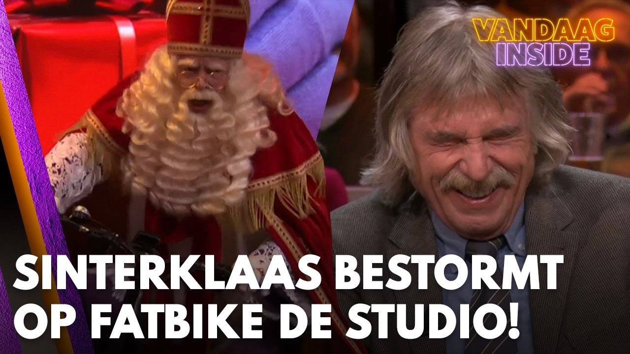 Sinterklaas rijdt dwars door muur de Vandaag Inside-studio in: ‘Kijk uit, aan de kant!!'
