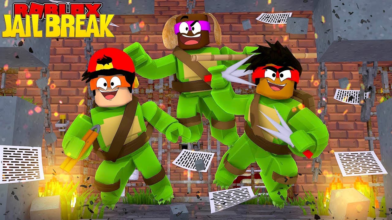 ROBLOX JAIL BREAK - TEENAGE MUTANT NINJA TURTLES BREAK OUT OF PRISON!!