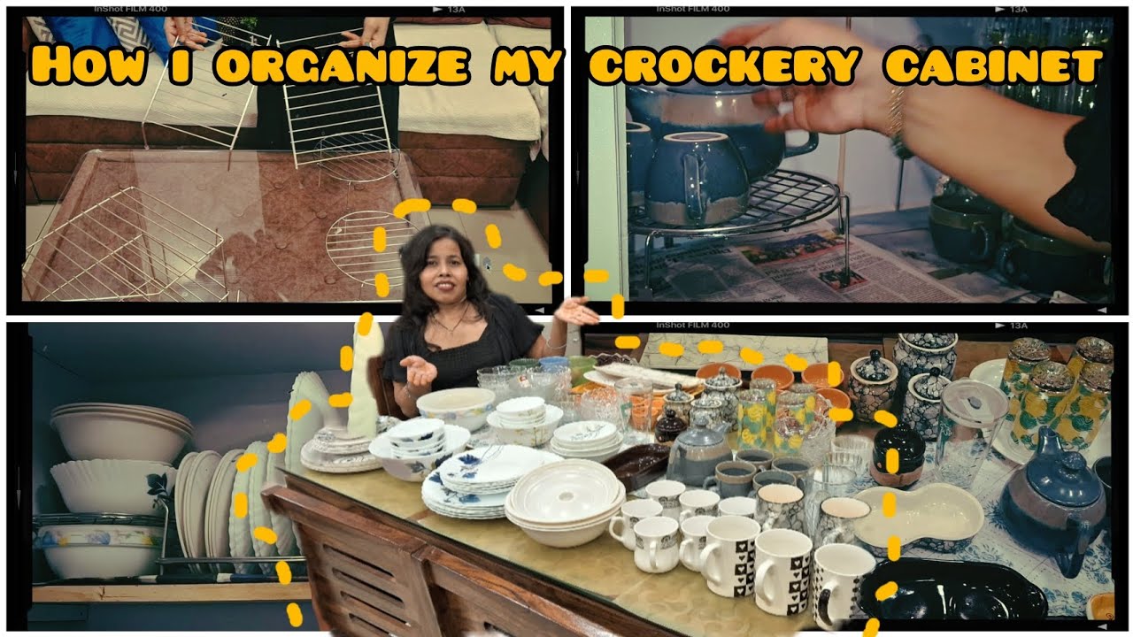 | How I organize my crockery cabinet | A productive day | cooking, cleaning ,organizing 