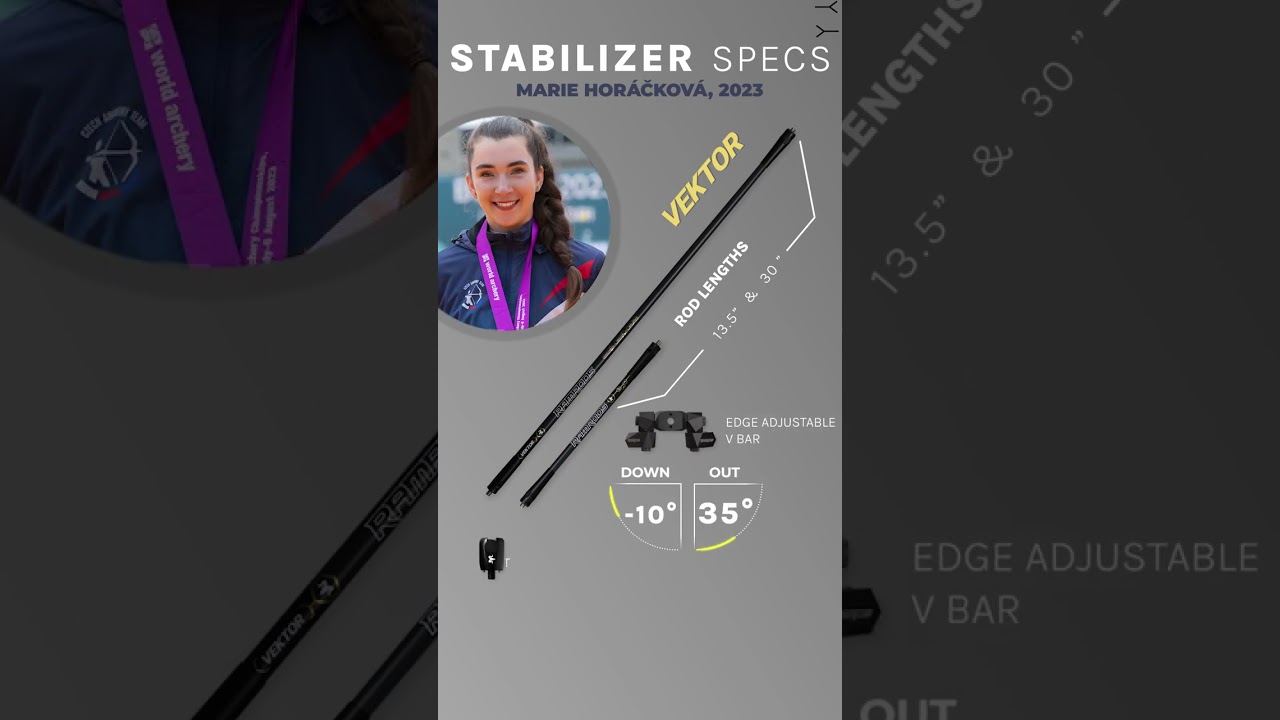 How to set up archery stabilizers like a world champion - RamRods Archery & Marie Hor&aacute;čkov&aacute; #shorts
