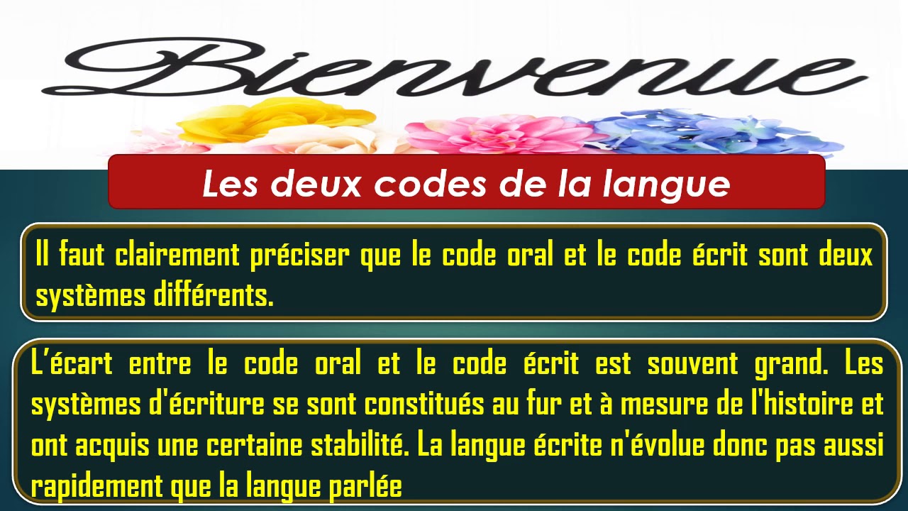 l'oral et l'ecrit
