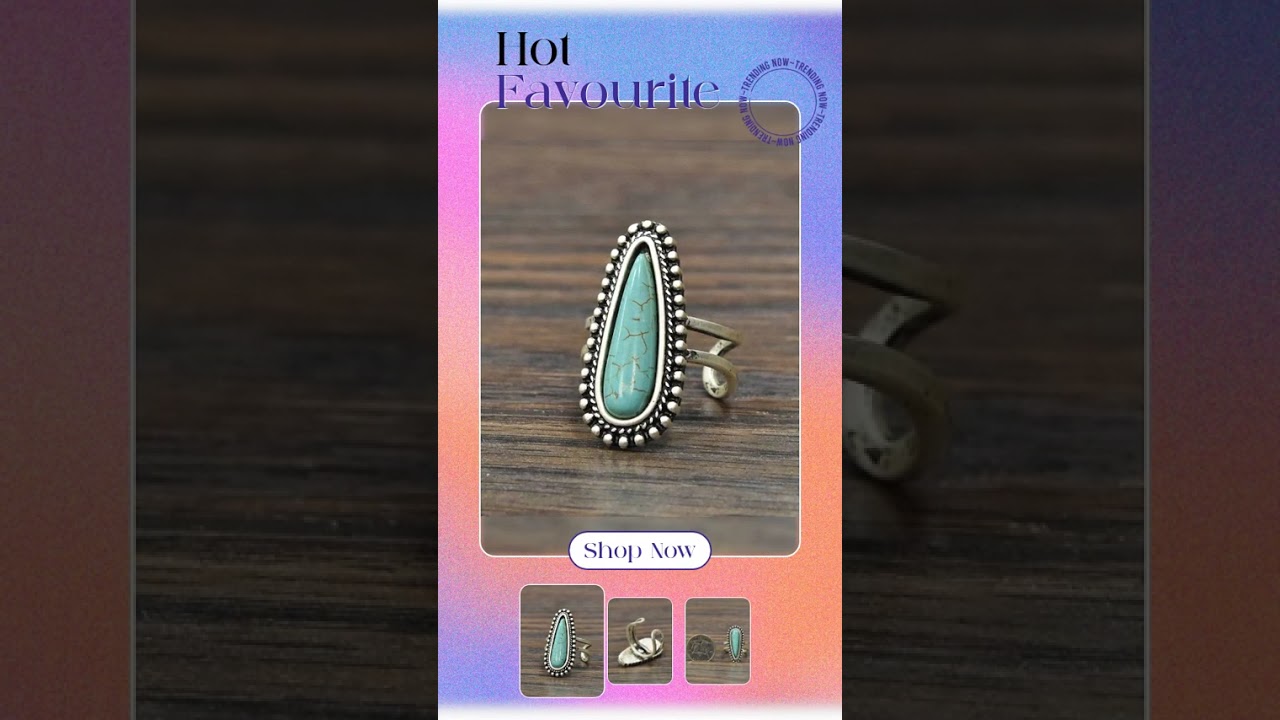 Turquoise Adjustable Statement Cuff Ring for Stylish Comfort