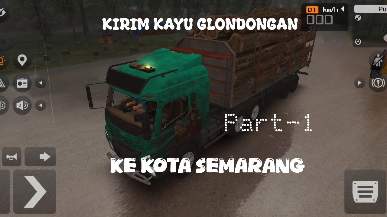 kirim kayu Glondongan Truk Hino Trailer, ke Kota Semarang Jawa Tengah. Truk Simulator