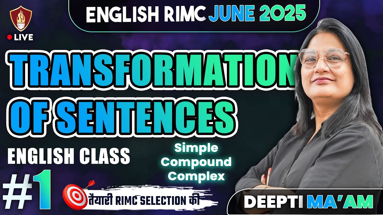Transformation Of Sentences | English Grammar | RIMC Entrance Exam 2025 | Deepti Ma'am