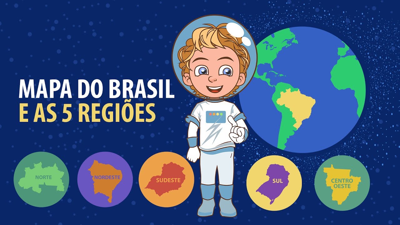 Mapa do Brasil completo e suas regi&otilde;es - Para crian&ccedil;as - v&iacute;deo educativo