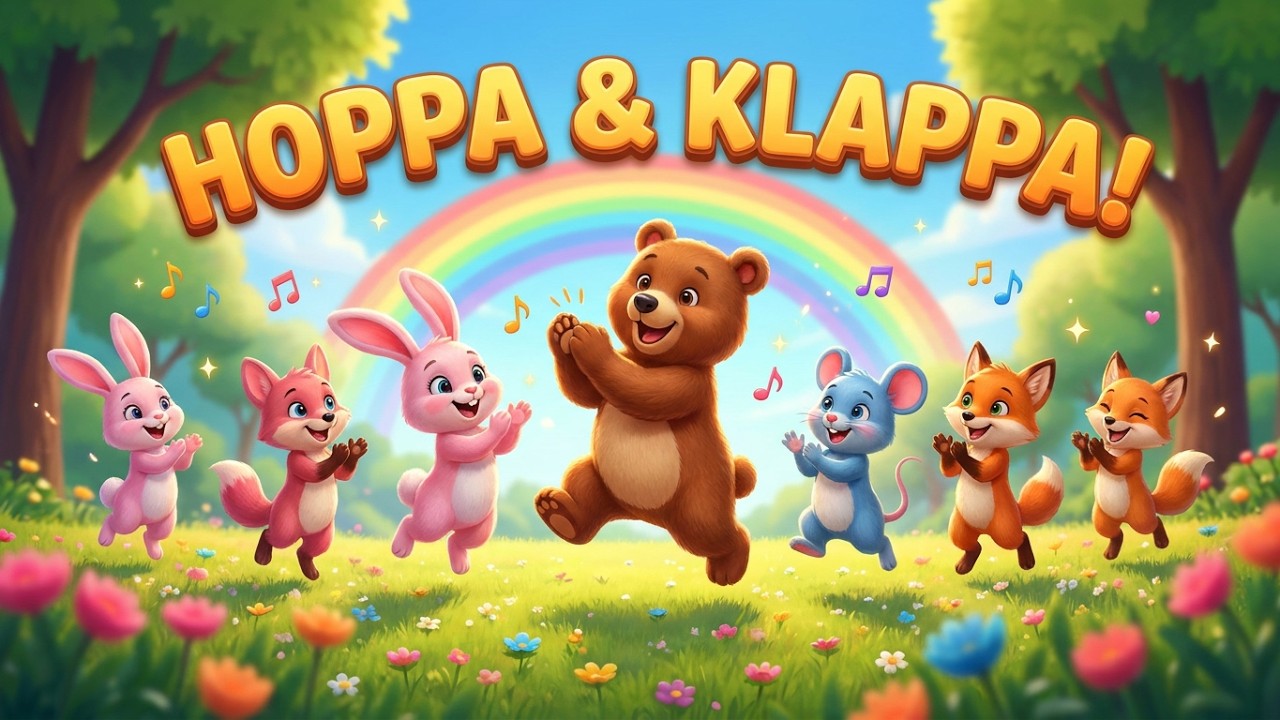 🎵 Hoppa, Klappa, Snurra! | Rolig Dans & Rörelse Sång för Barn