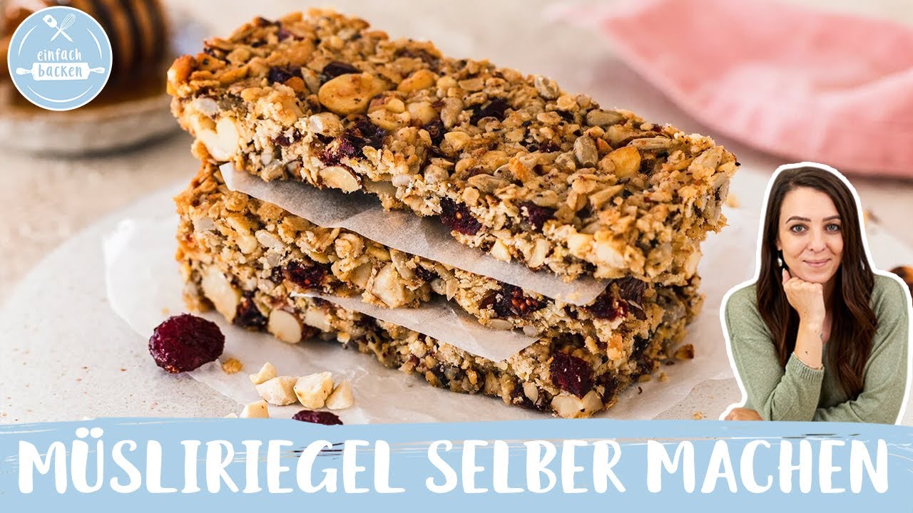 Müsliriegel selber machen 😋 | Haferriegel zuckerfrei |  Einfach Backen