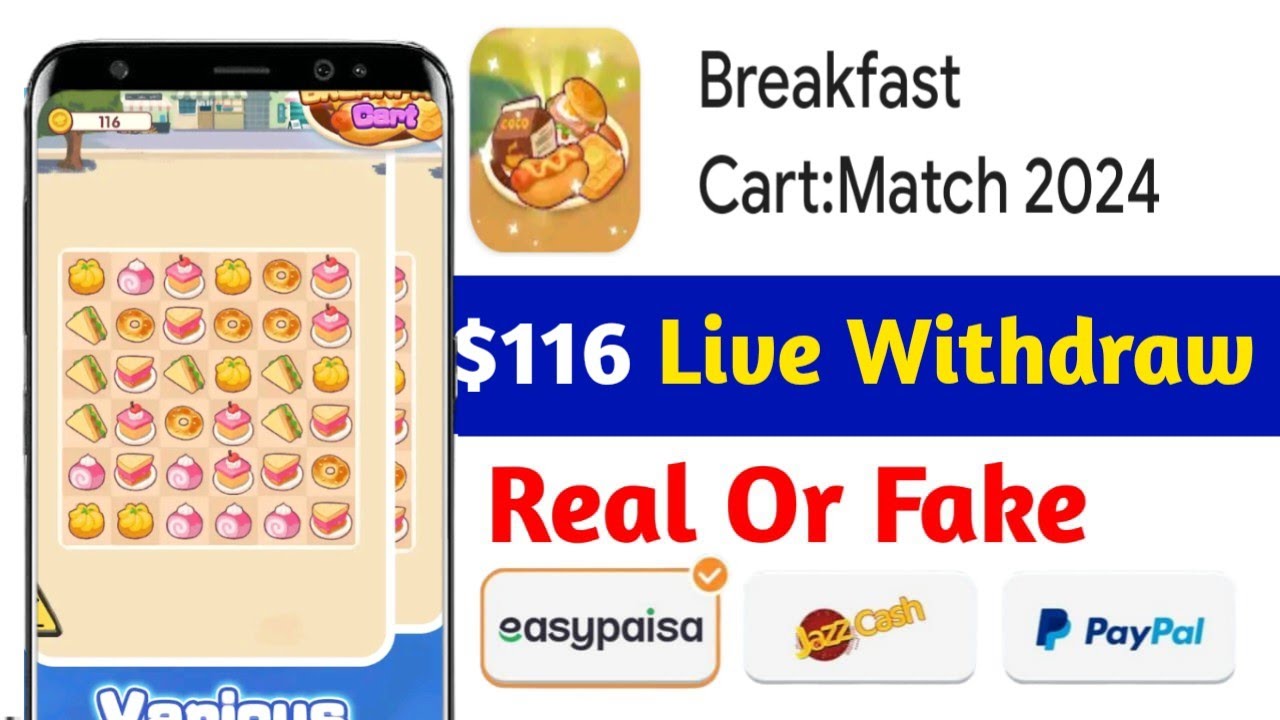 Breakfast Cart: Match 2024 Gameplay (Android, PC) online earning real or fake