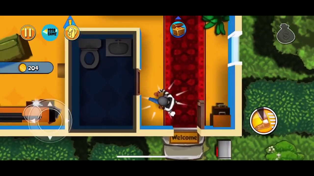 Robbery Bob: CHAPTER 1 - SUBURBS Level 4 , 100% . iOS/ Android Walkthrough