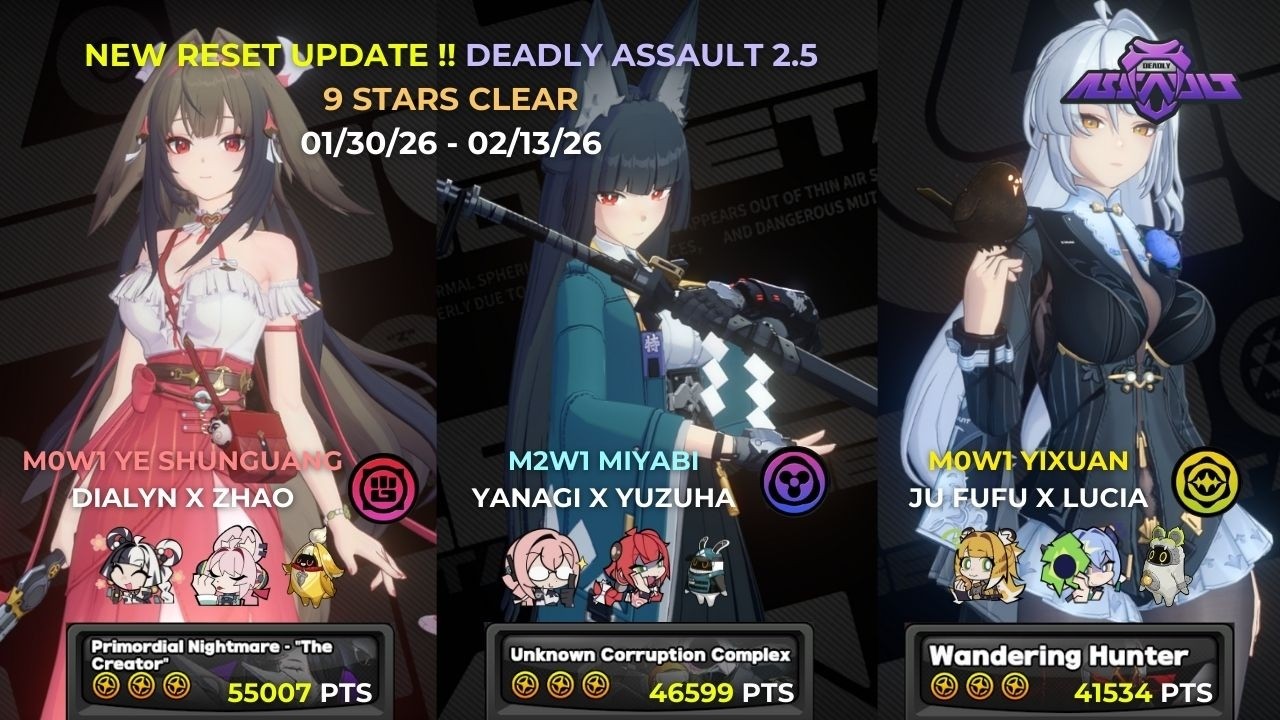 NEW Deadly Assault! | 9 Stars | M0W1 Ye Shunguang, M2W1 Miyabi & M0W1 Yixuan | Zenless Zone Zero 2.5