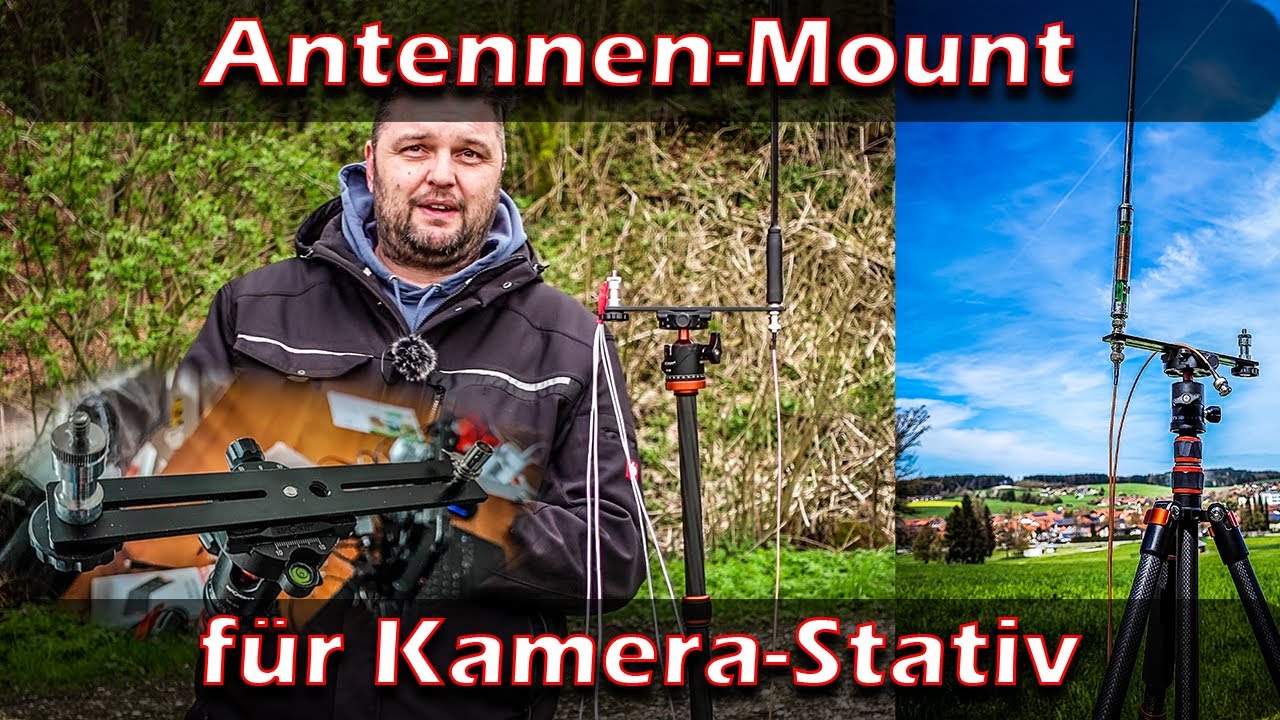 Einfacher Antennen-Mount f&uuml;r Kamera Stative (z.B. K&F Concept D254C1, GEEKOTO, Rollei, ..)