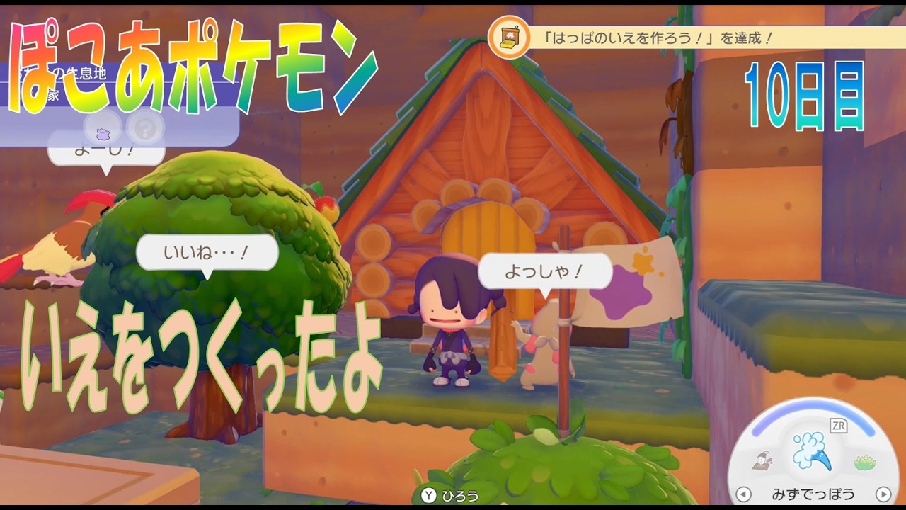 【ぽこあポケモン】１０日目「いえがかんせいしたよ」【ぽこポケ】