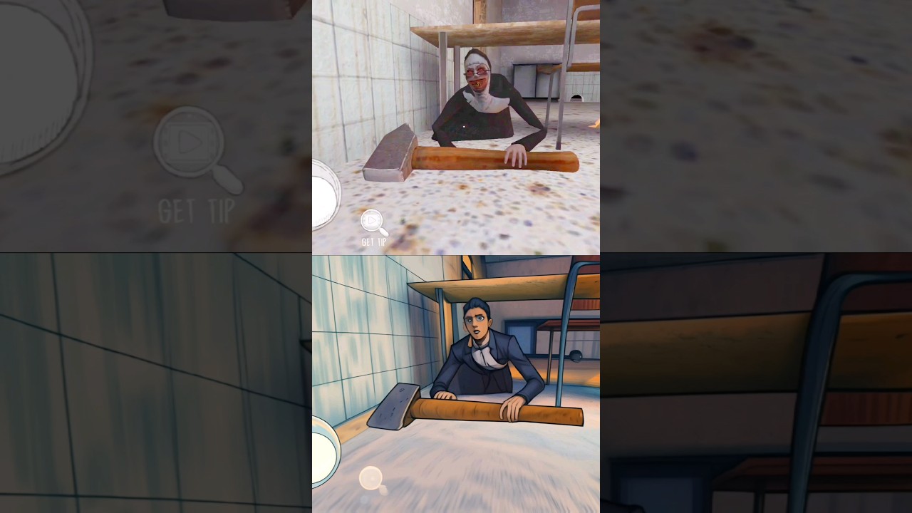 Original Evil Nun Crawling Jumpscares vs Anime Evil Nun Crawling Jumpscares #evilnun #vividplays