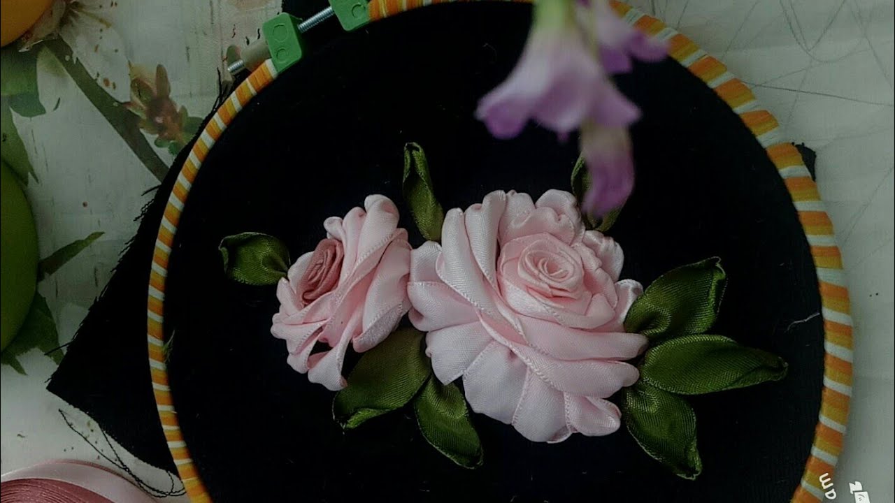 D.I.Y Ribbon embroidery rose /Thêu ruy băng hoa hồng