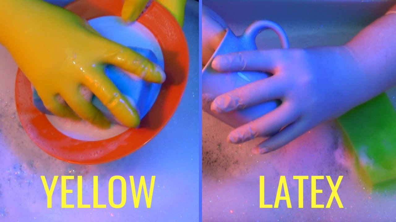 ASMR Dish Washing | Yellow Gloves and Latex Gloves