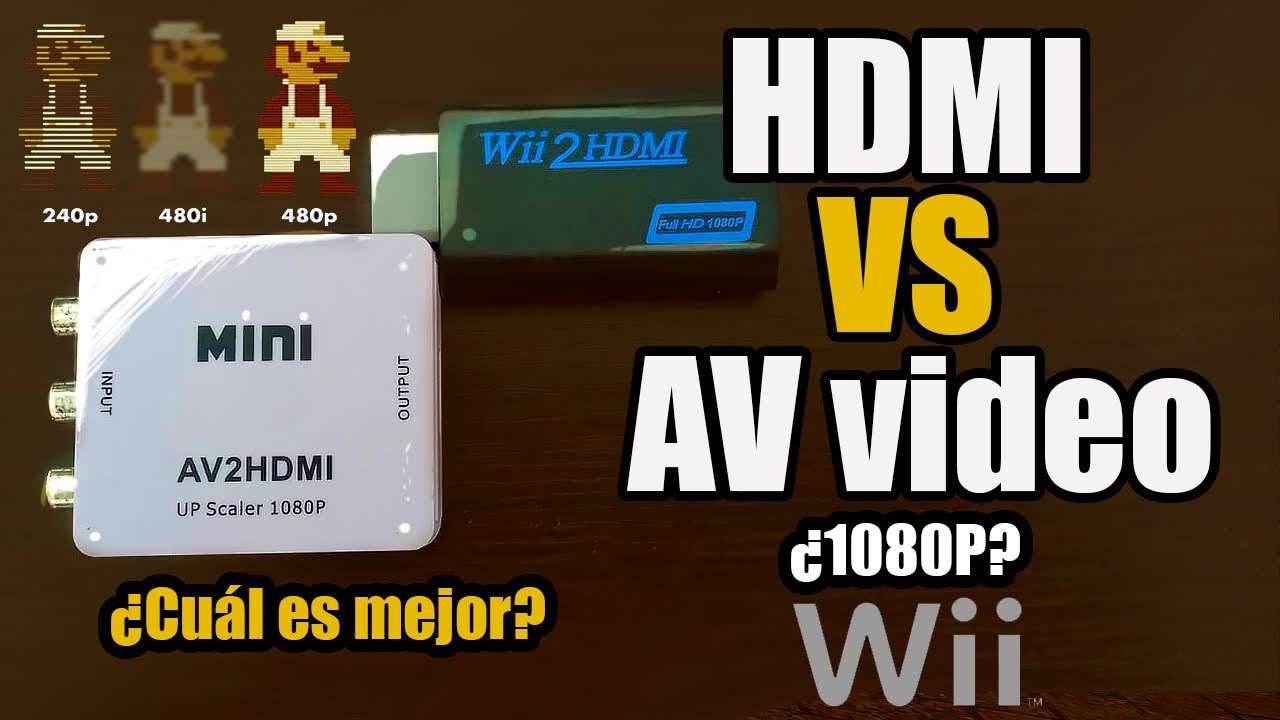 ¿HDMI o AV? 🤔  Jugar Nintendo Wii en HD (240p vs 480i vs 1080p) Mejores Dispositivos #gaming #retro