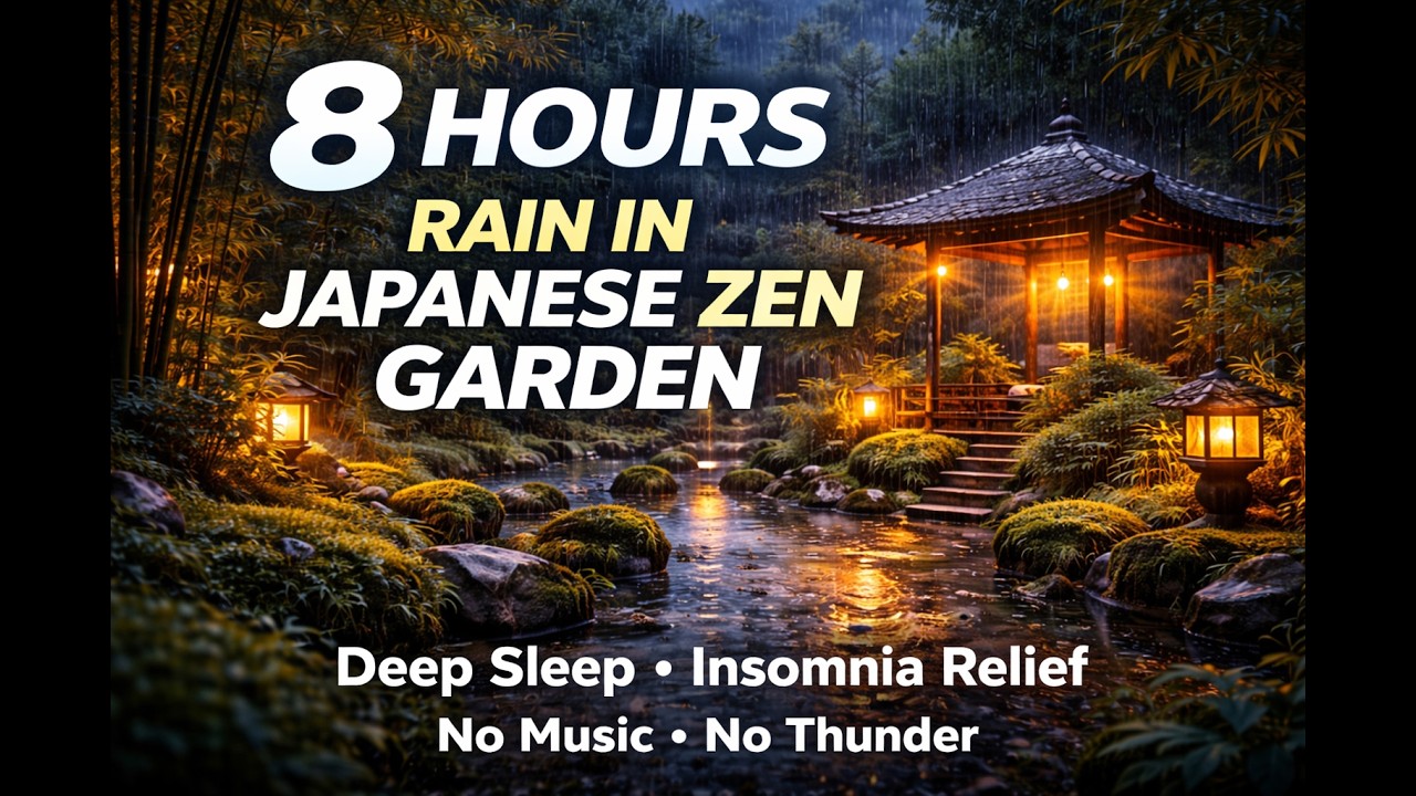 Infinite Zen Garden Sanctuary ⛩️ 8H Gentle Rain for Deep Sleep & Reset | Luma Flow