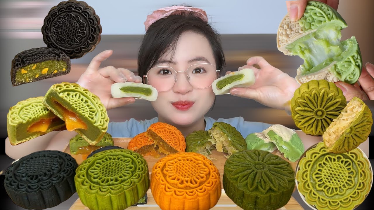 🥮Mukbang Nhiều Bánh Trung Thu Vị Matcha,Mơ Tây,Than Tre Dưa Lưới,Mochi Cốm Dừa| Mooncake Mukbang