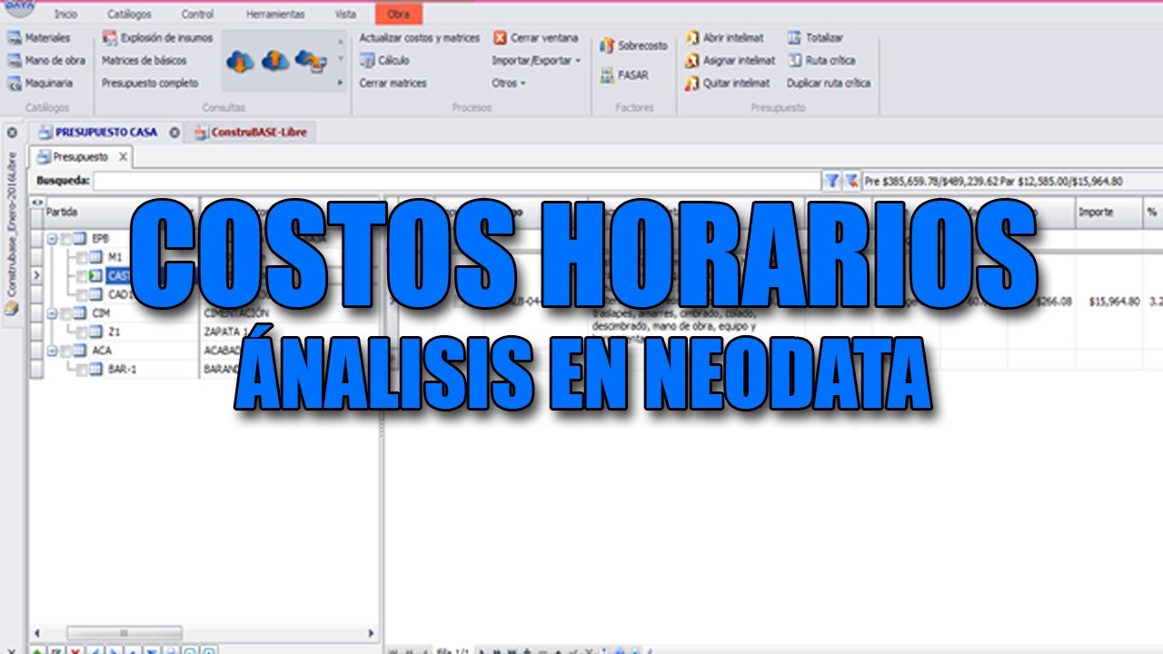 Sesión 17 costos horarios | Análisis en Neodata