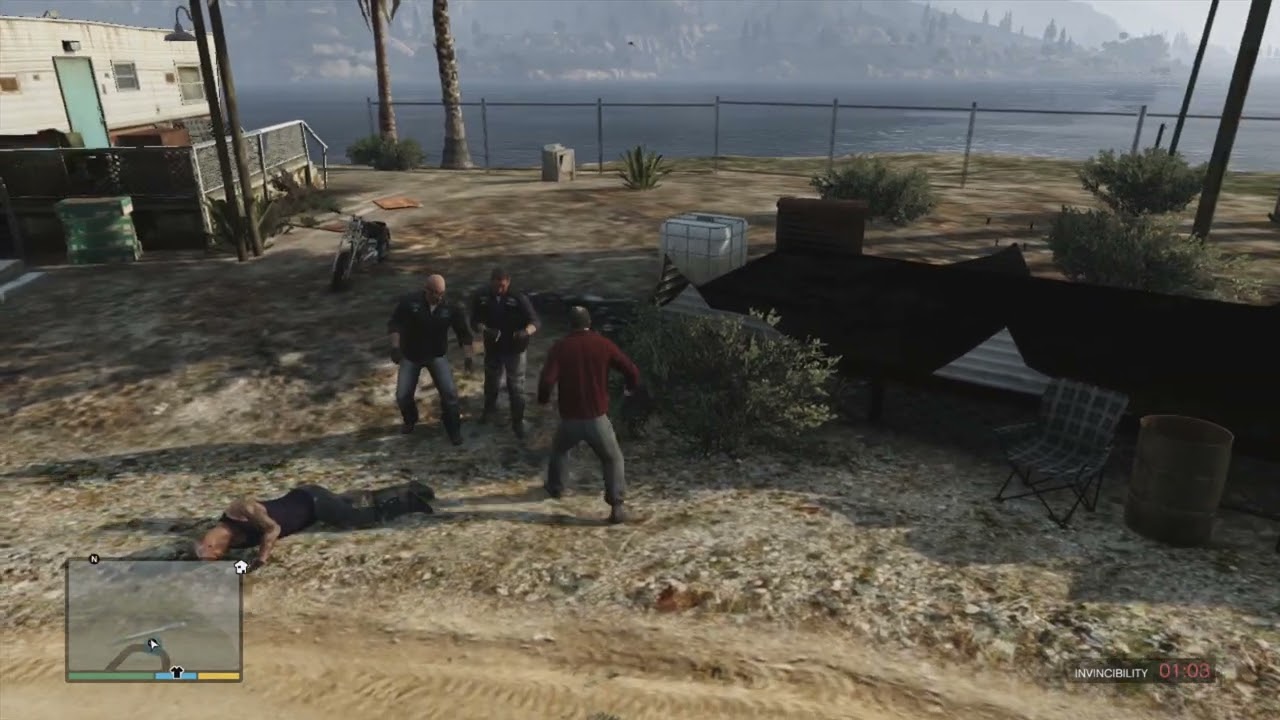 GTA V Trevor vs the lost mc fight part 2