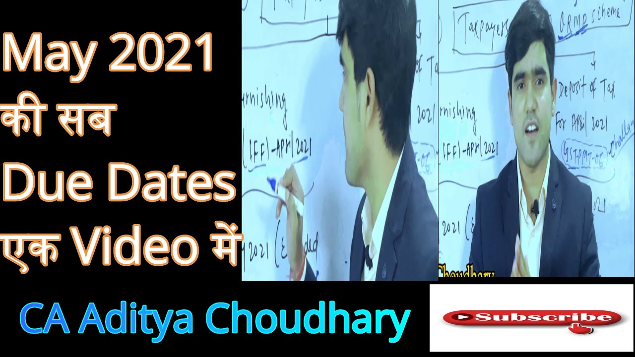 Due Date Compliance Calendar May 2021 by CA Aditya Choudhary