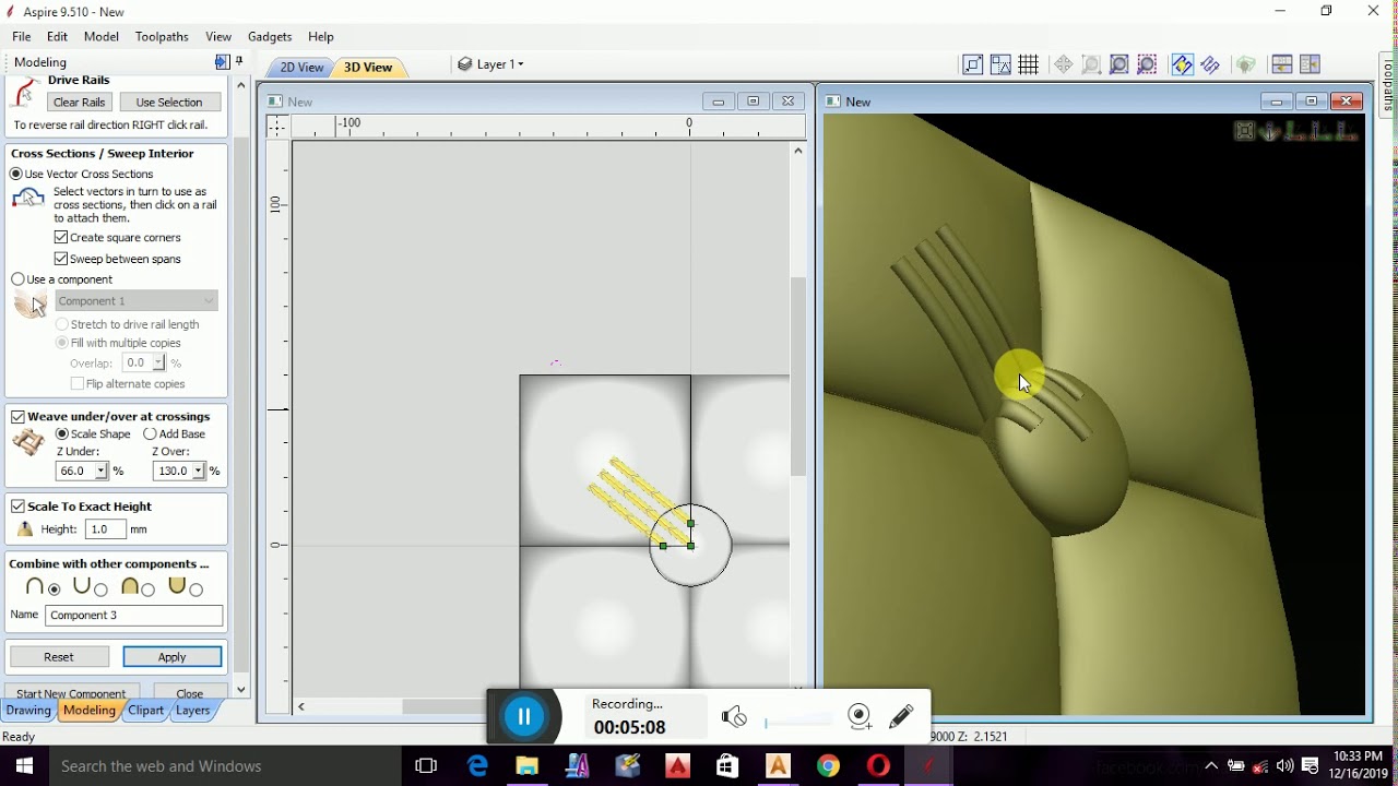 how to make onther 3d desging in aspire