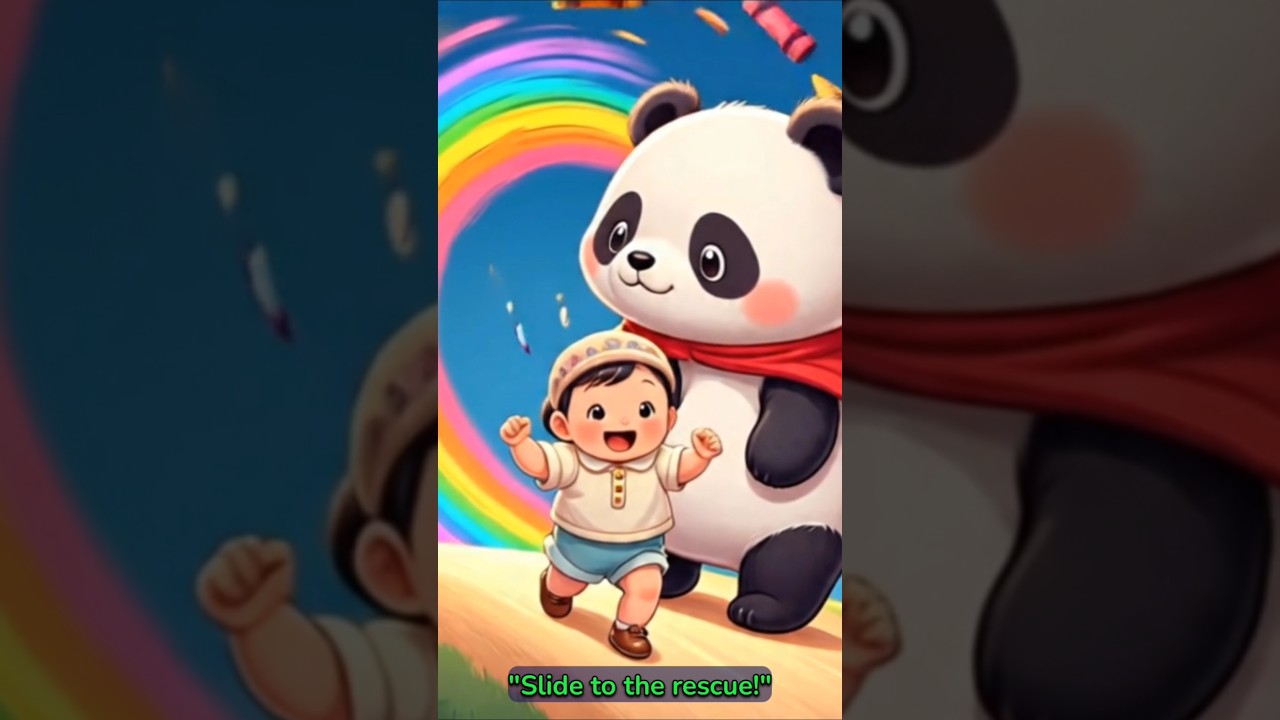 🖍️ Baby Enters a Crayon Planet 🌈 Magic Rescue by Pink Panda✨ #shorts #babystory #pinkpanda #trending