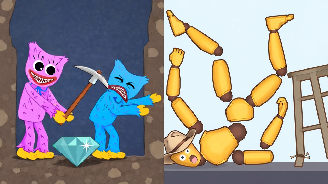 Huggy Story vs Kick & Break The Ragdoll Games All Levels Gameplay Android, iOS