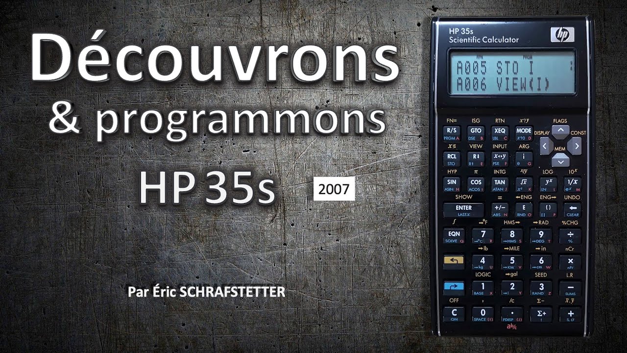 Découvrons et programmons : HP 35s