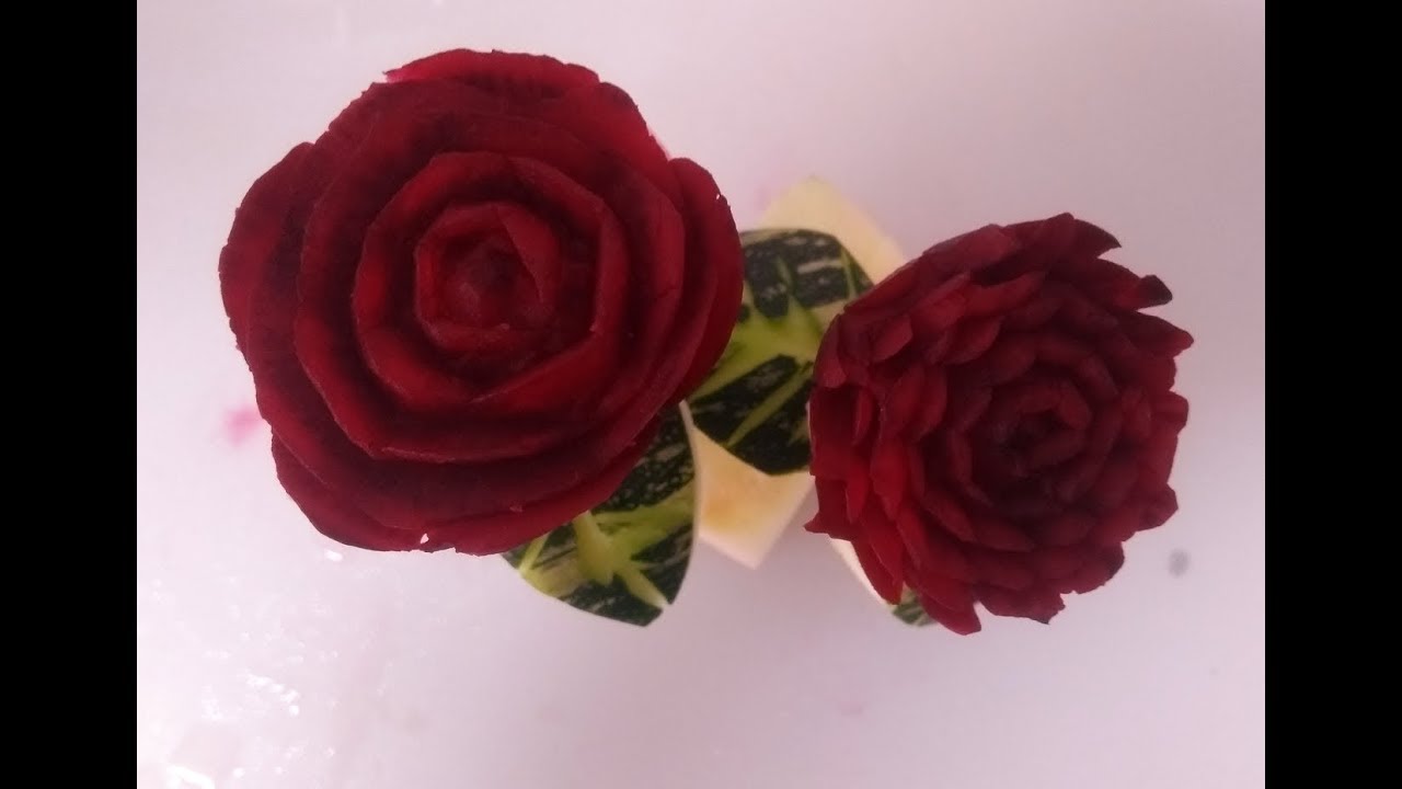 How make two Flowers in Beetroot / Como hacer dos flores en remolacha