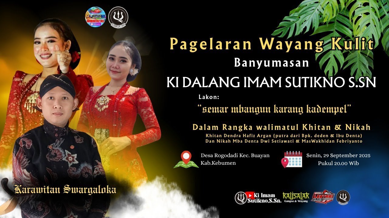 LIVE STREAMING 🔴 WAYANG KULIT I KI IMAM SUTIKNO S.Sn II LAKON SEMAR MBANGUN KARANG KADEMPEL