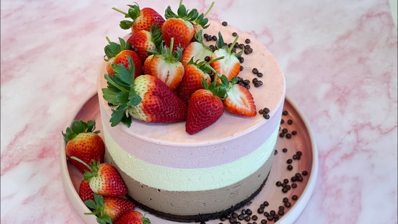 TORTA DE HELADO NAPOLITANA - helado fácil y casero