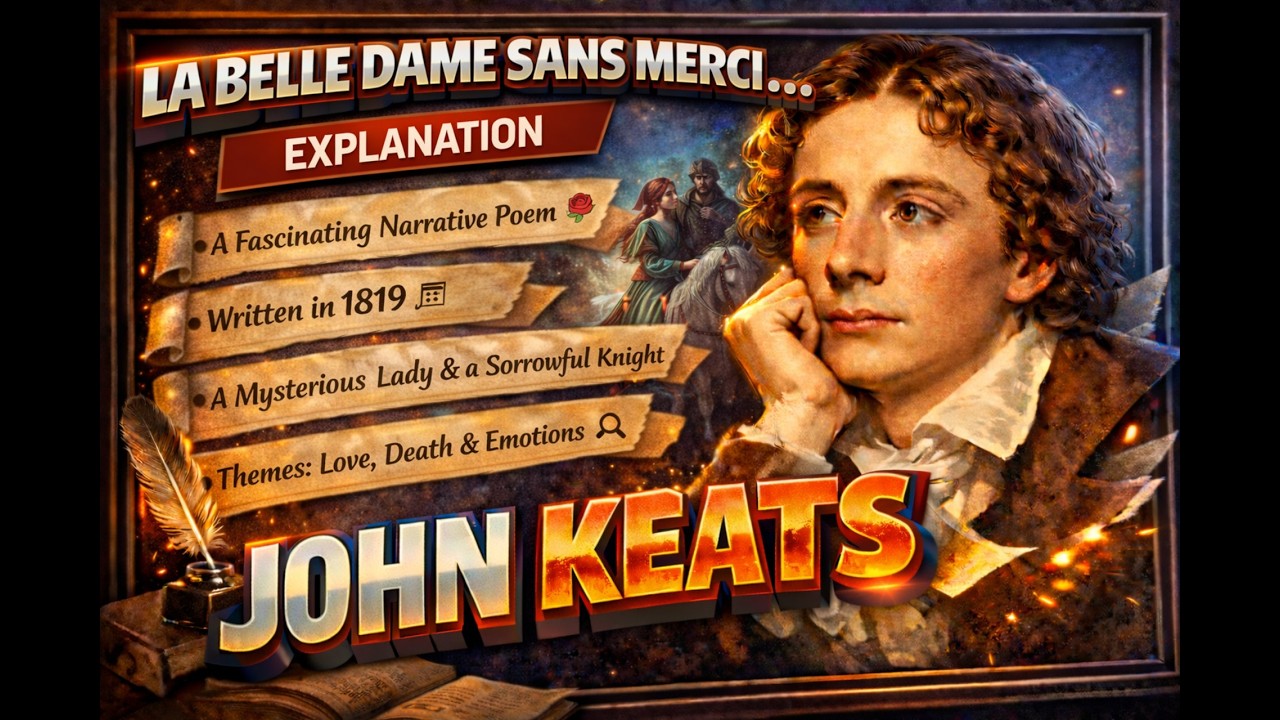 LA BELLE DAME SANS MERCI (TEXT) BY RATHI SIR.. IT IS A BALLAD POEM BY ROMANTIC POET JOHN KEATS. PGT