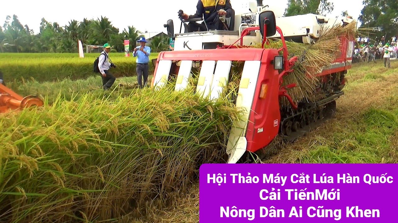 Hội Thảo Máy Cắt Lúa Hàn Quốc Cải Tiến Mới Nông Dân Khen Gặt Chín Giảm Thất Thoat