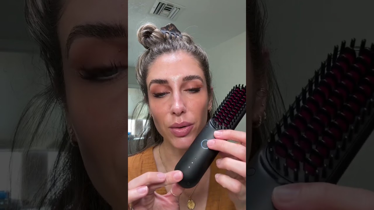 Cordless Portable Hairbrush Straightener by TYMO #hairproductreview #hairstyletutorial #travelhair