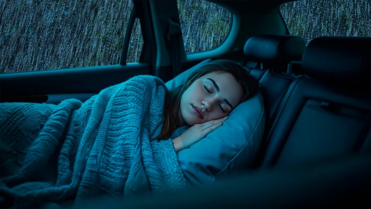 Rain and Thunder Sounds in a dark screen | Natural sounds relieve stress And Helps You Sleep Fast