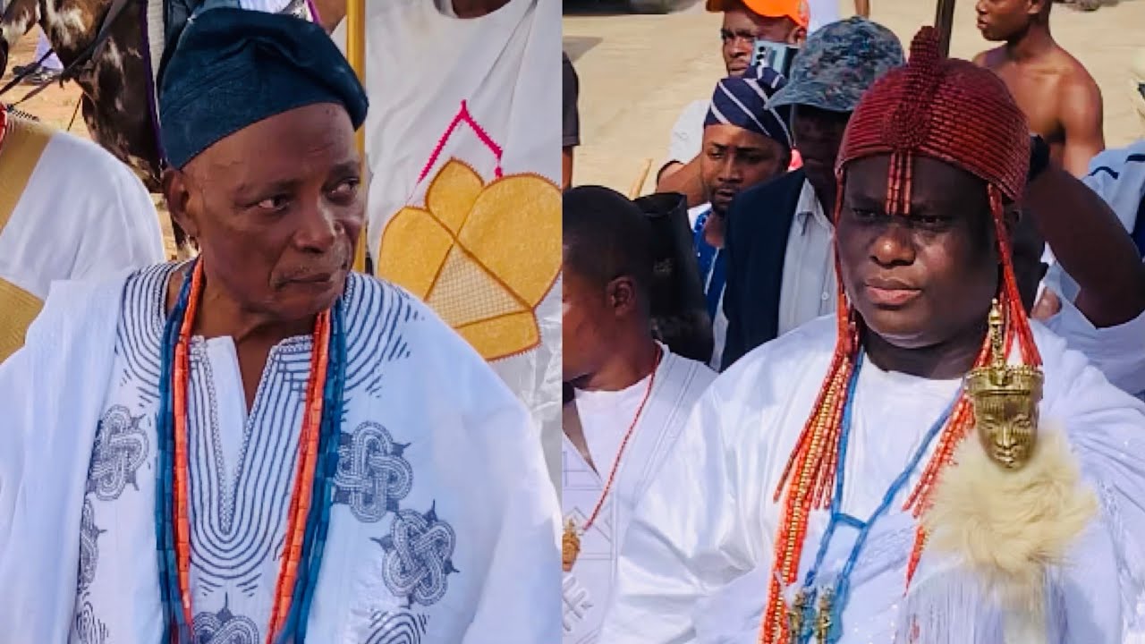 SEE HOW OBA OLUBADAN AND OONI OF IFE MEET THEIR SELF AT BOBAGUNWA CORONATION 
