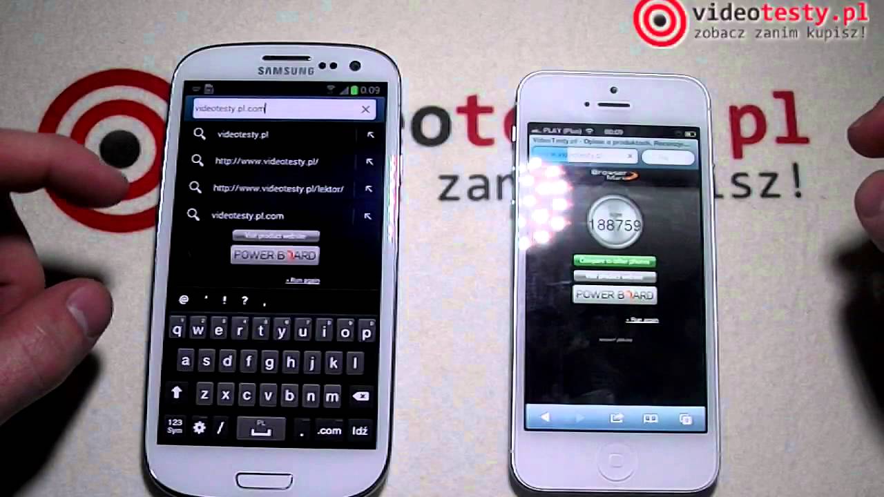 Iphone 5 vs Galaxy S 3 - videotesty.pl [TEST]