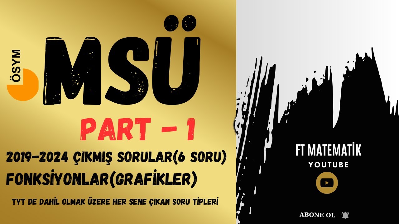 MSÜ SINAVI FONKSİYON SORULARI | 1.BÖLÜM #msu #ösym #tyt
