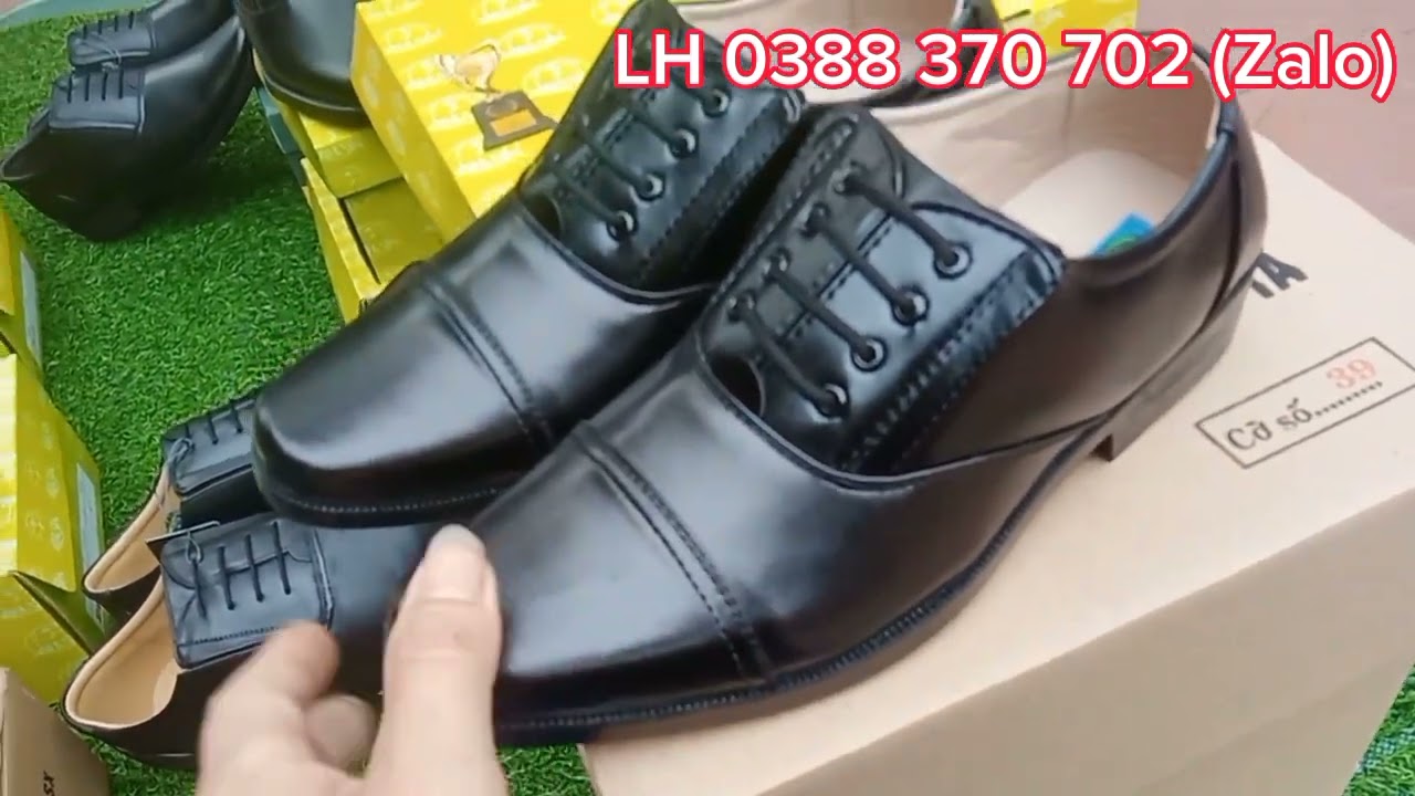 3 mẫu giày da cấp tướng tá, hàng chuẩn quân nhu cấp phát,