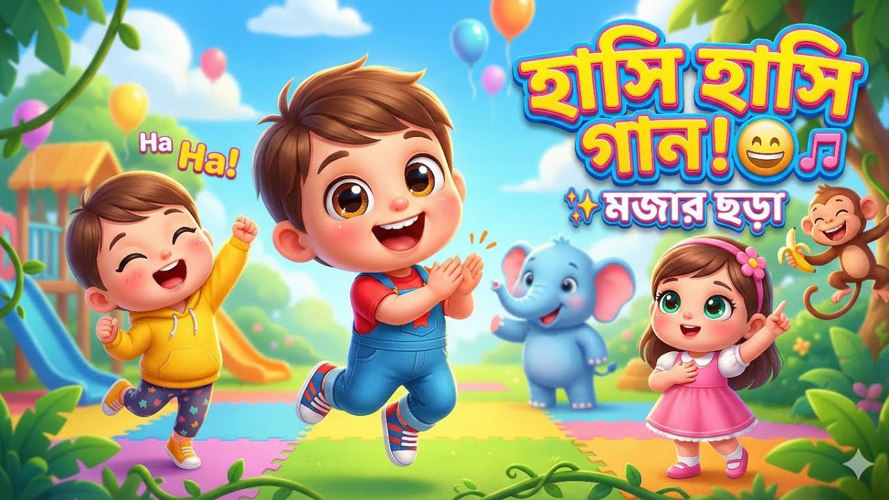 হাসি হাসি গান 😄🎵 | মজার শিশুদের ছড়া | Bengali Kids Song | Bangla Nursery Rhyme। Bengali Kids Tv 
