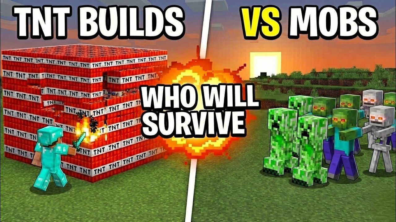 I Built TNT Structures to See Which Minecraft Mob Survives 😳