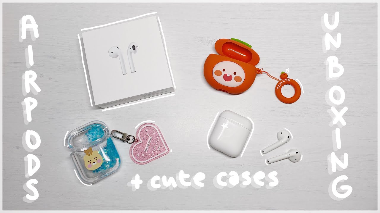 💫apple airpods aesthetic //unboxing// + cute cases⭐️