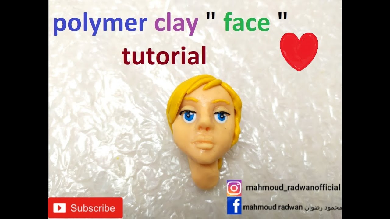 polymerclay face tutorial   |   how to make polymerclay face |  طريقة عمل وجه بالصلصال الحراري ...