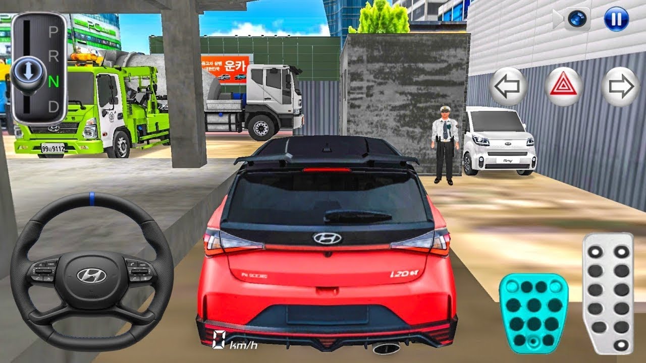 New Kia Hatchback Hyundai i20 N car Stuck in Construction Site - 3D Driving Class 2026 - Car game 3D