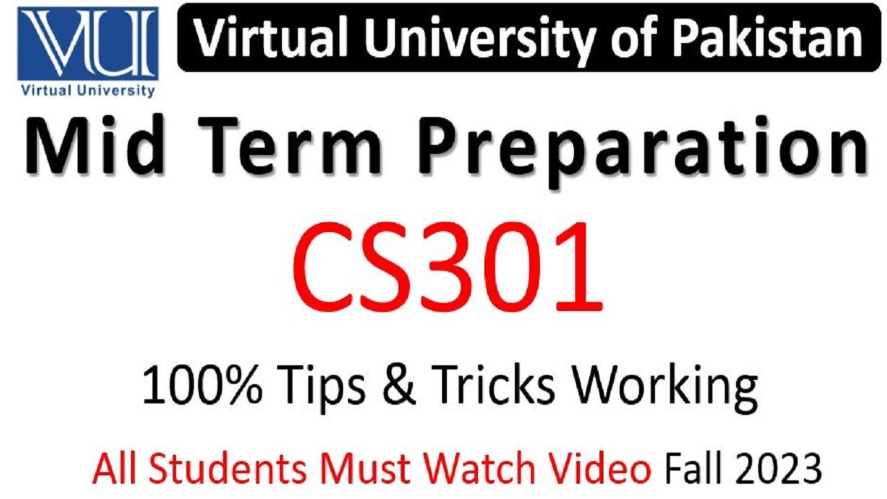 CS301 Midterm Preparation 2023 | CS301 Midterm Paper Preparation 2023