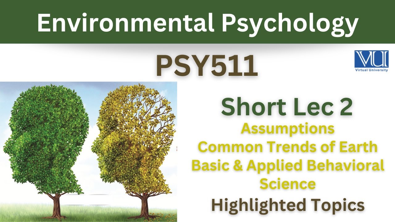 PSY511 Short Lecture 2_Environmental Psychology_Assumptions_Basic & Applied Behavioral Science