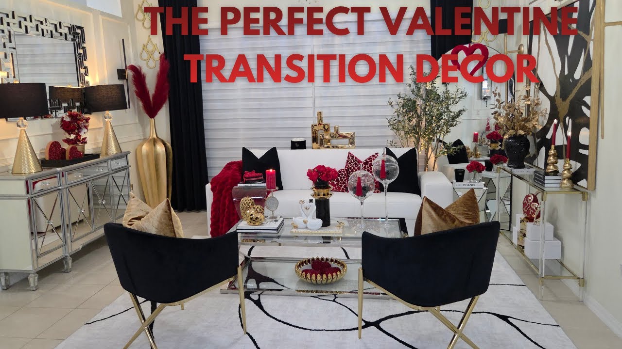 Post-Christmas Living Room Decor with Elegant Valentine Accents
